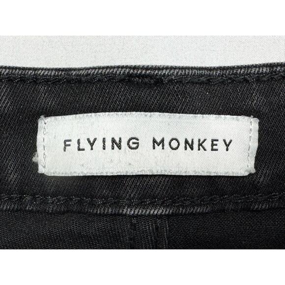 Flying Monkey Women's Notched Waist Straight Leg Black Jeans - Size 30 (32x32) - Picture 5 of 6
